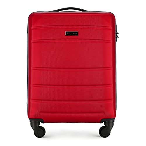WITTCHEN Handgepäck Trolley Koffer Reisekoffer von Wittchen ABS Hartschalen Trolley 4 Rollen Kombinationsschloss Rot