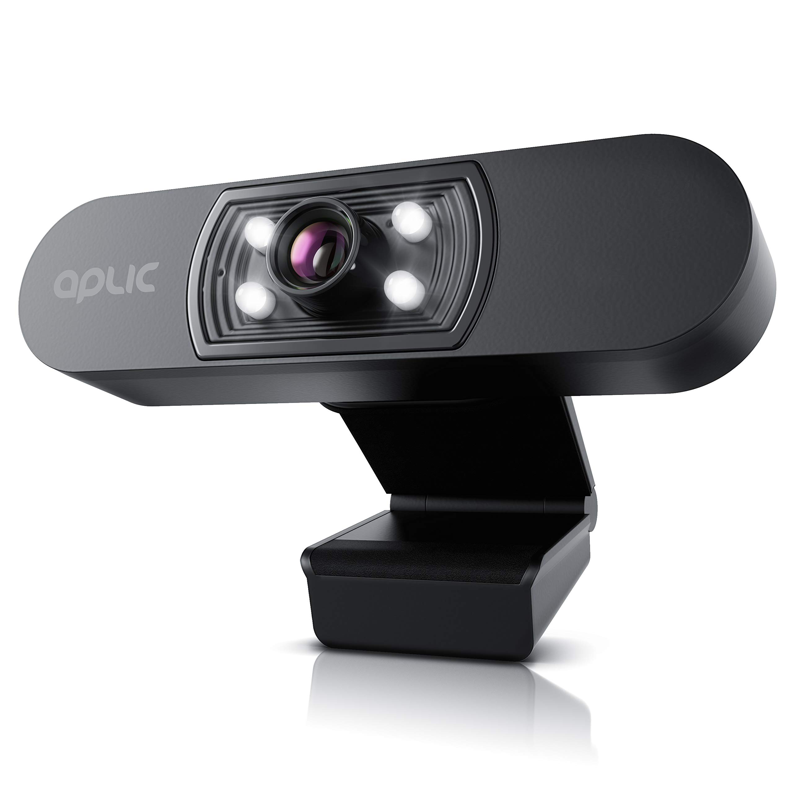 CSL - Webcam Full HD 1080p mit Mikrofon - 2k 1920x1080P @ – 4 Hilfslichter/Szenelicht– 5P Linse – automatischer Weißabgleich - für PC MAC - OBS, Zoom, Mixer, Skype, FaceTime - Laptop Notebook
