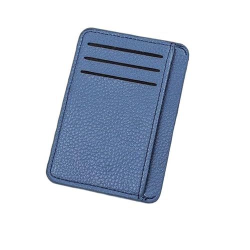 HIFFEY 9 Kartenfächer, ultradünner Reißverschluss, Kreditkartenetui, Leder, Herren-Geldbörse, schlanke, Schlichte Geldbörse, Karteninhaber-Taschen (Color : Blue no Zipper)