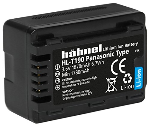 Hähnel 10001695 HL-T190 Li-Ionen Akku für Panasonic Camcorder Serien HC-V/VX/W/WX (3,6 V, 1870 mAh) schwarz