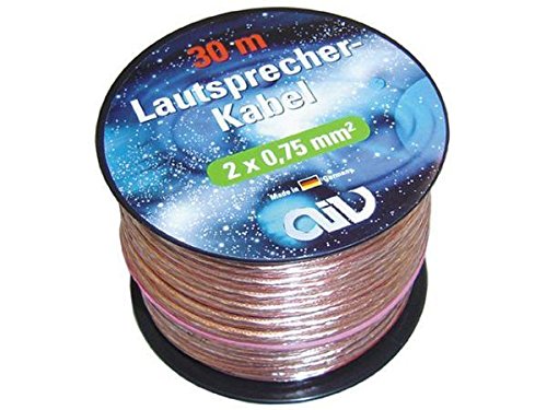 AIV 960253 Lautsprecher-Kabel - Mini-Spule - 30 m - 2X 0,75 mm²