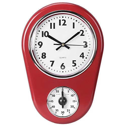 Küchentimer Vintage Wanduhr Hängende Uhr Home Küchentimer Rot