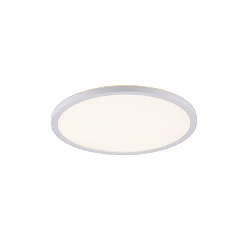 SellTec LED Deckenleuchte flach rund 30cm, weiß, extra slim, Panel H2,5cm, Lichtfarbe warmweiß