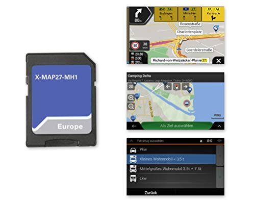 Xzent X-MAP27-MH1: Micro SD-Karte mit Reisemobil Navigation für XZENT Infotainer X-F270, Karten für Europa, Camping P.O.I. Paket