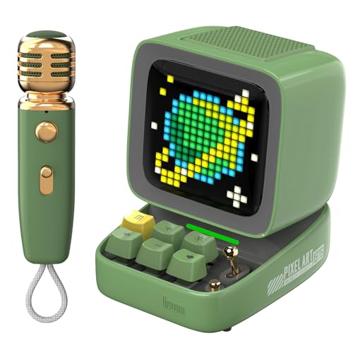 Divoom DitooMic Bluetooth-Lautsprecher-Mikrofon, Karaoke-Funktion, Grün