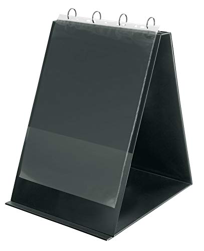 VELOFLEX 4133280 Tisch-Flipchart A3, Präsentation, Flipchart, Aufstellringbuch, aus PVC, Hochformat, schwarz, 1 Stück