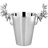 H.Bauer jun. großer Sektkühler Aluminium - poliert - Motiv Hirsch Ø 39 cm - geeignet als Champagnerkühler, Weinkühler und Flaschenkühler