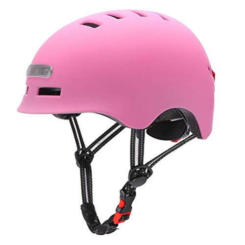 Akemaio Leichter Fahrradhelm, LED Leichter Fahrradhelm Elektrisches Skateboard Rad Skateboard Helm mit Licht LED Scheinwerfer und Rücklicht