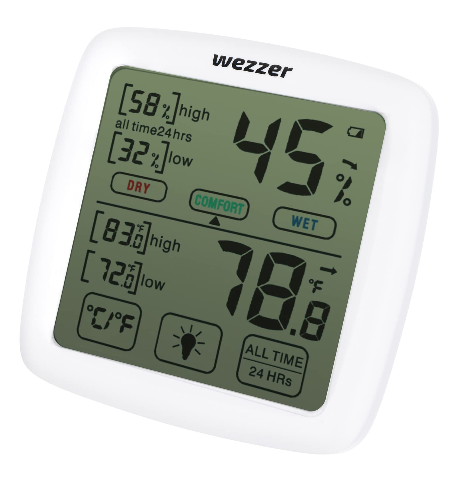 Levenhuk Wezzer Teo TH30 Kompaktes, Tragbares, Drahtloses Thermohygrometer – Thermometer und Hygrometer in einem Gerät