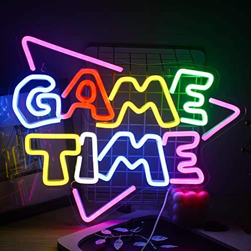 Game Time Neon Licht Für Wanddekoration, Gaming-Buchstaben, Led-Neonschild, Größere Coole Neonlichter Für Spielzimmer, Gaming-Neonlampe Für Schlafzimmer, Hausbar, Gaming-Zone, Partydekoration