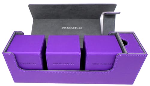 docsmagic.de Premium Magnetic Tray Long Box Purple Medium + 3 Flip Boxes - Lila