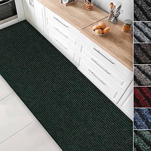 Floordirekt Küchenläufer Granada | Teppich-Läufer auf Maß für die Küche | Breite: 80 cm, viele Farben | Moderne & hochwertige Wohnteppiche (Grün, 80 x 200 cm)