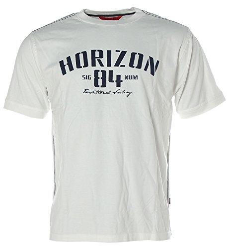 Signum Herren Kurzarm Shirt T-Shirt Rundhals Horizon Traditional Sailing Weiß L