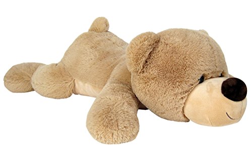 Wagner 9034 - Riesen XXL Teddybär 100 cm groß in hell-braun liegend - Plüschbär Kuschelbär Teddy Bär in beige 1,0 m