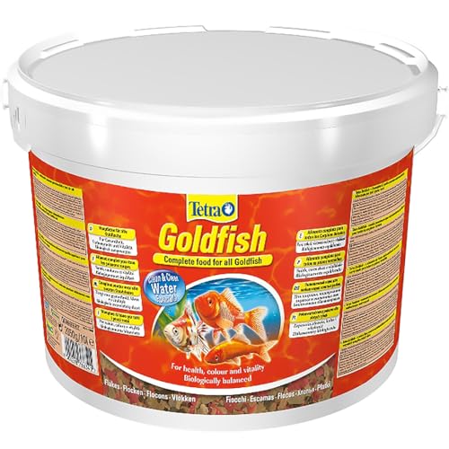 Tetra Goldfish Flakes, Flockenfutter für alle Goldfische und andere Kaltwasserfische, 10 L Eimer