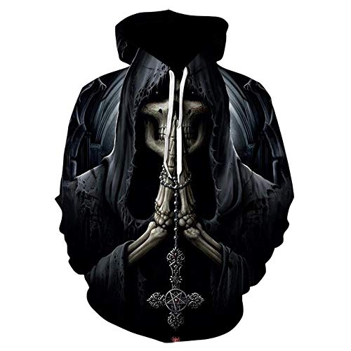 caogsh Gothic Skull 3D Druck Sweatshirt Herren Hip-Hop Sweatshirt Herren Streetwear Hoodie Harajuku Pullover Top, Farbe12, XXXXXXX-Large