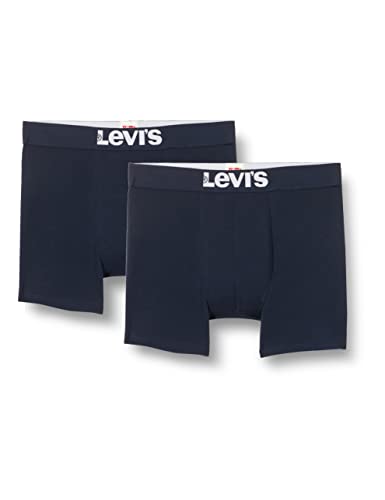 Levi's Herren Levis Men SOLID Basic Boxer 2P Boxershorts, Blau (Navy 321), Medium (Herstellergröße: 020) (2er Pack)