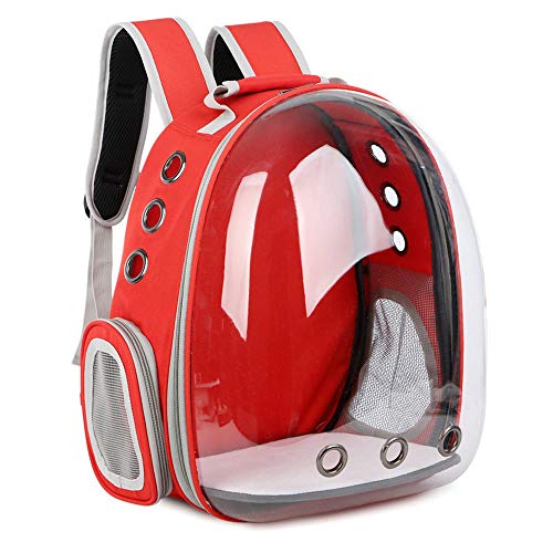 MBLUE Atmungsaktive kleine Haustier-Tragetasche Tragbares Haustier Outdoor-Reiserucksack Hund Katze (rot)