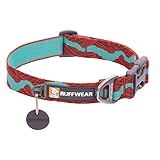 RUFFWEAR Flat Out Collar, Klassisches Hundehalsband für Mittelgroße Hunderassen, Einstellbare Passform, Größe M (36-51 cm), Colorado River