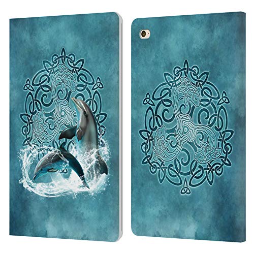 Head Case Designs Offiziell Zugelassen Brigid Ashwood Delfin Keltischen Weisheit Leder Brieftaschen Handyhülle Hülle Huelle kompatibel mit Apple iPad Mini 4