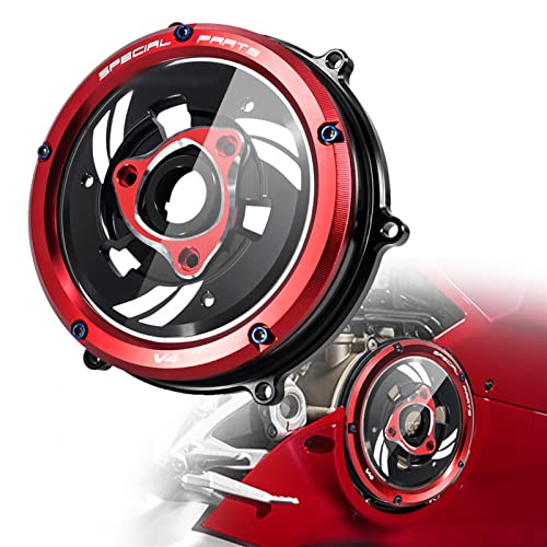 Für Ducati Panigale V4 V4s V4 Speciale 2018 2019 2020 2021 Kupplungsdeckel Motor Racing Spring Retainer R Protector Guard Druckplattensatz Schmücken (Color : Red)