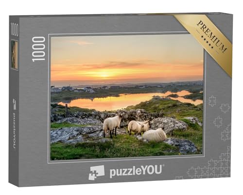 puzzleYOU: Puzzle 1000 Teile „Sonnenuntergang in Connemara, Irland“