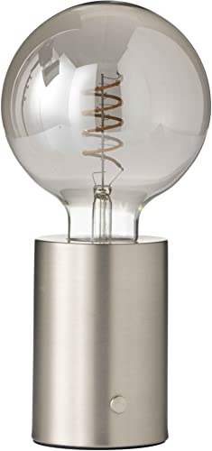 Northpoint LED Akku Tischlampe Edison Style Glühbirne mit Glühdraht bis zu 96 Stunden Laufzeit 2000mAh Touch Dimmer Ambientelicht Tischleuchte Stahl getöntes Glas