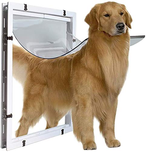 ANQI Extra große Katzen- und Hundetür, Haustierklappe, magnetisch, 2-Wege-Abschließbar, automatisch, sicher, Katzen- und Hundetunnel, einfach zu installieren