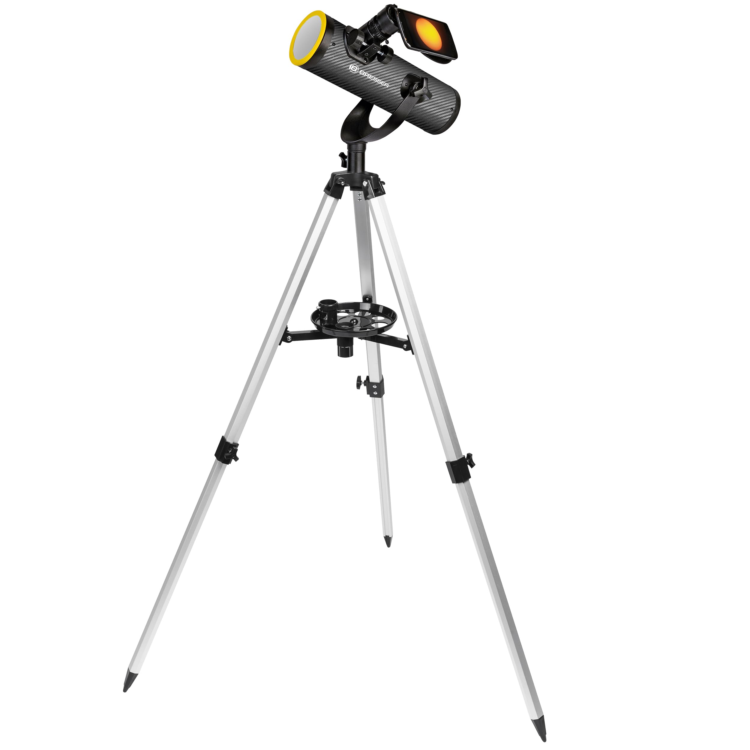 Bresser Teleskop Solarix AZ 76/350 mit Stativ für astonomische Beobachtungen bei Nacht und für Sonnenbeobachtung mit Spezial-Filter für gefahrlose Sonnenbeobachtung, inklusive umfangreichen Zubehör