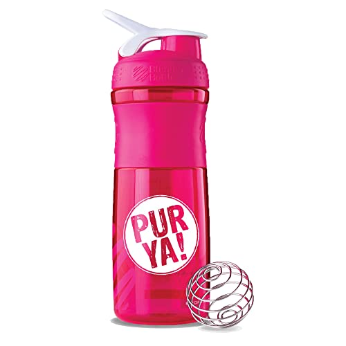 Purya Protein Shaker mit Blender-Ball, pink/weiß, 760 m