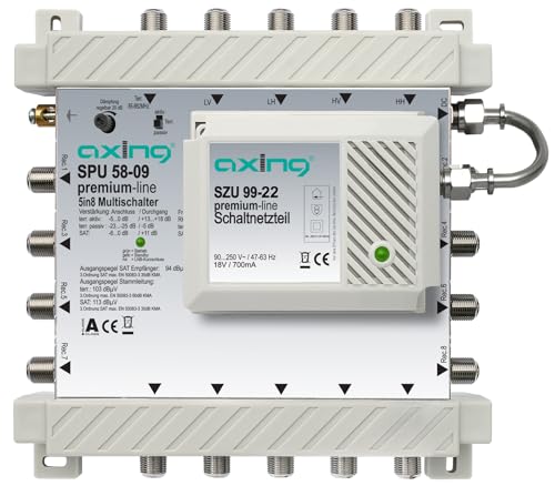 Axing SPU 58-09 SAT-Multischalter (Premium Line, erweiterbar aktiv Quad-tauglich, 5x8)