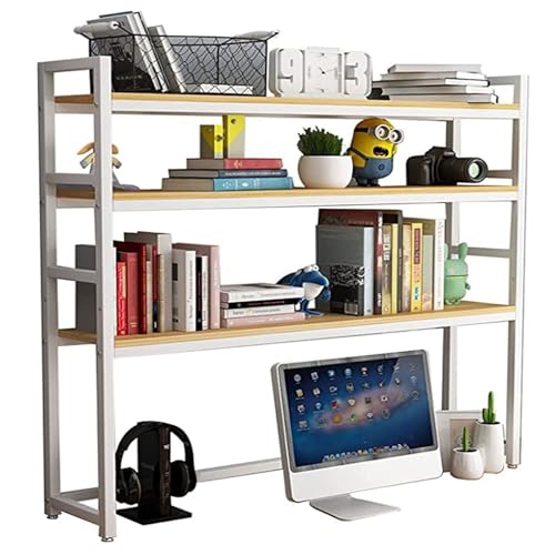 Kamnik 3-stufiges Desktop-Bücherregal für Computer – Mehrzweck-Bücherregal aus Metall auf der Arbeitsplatte, verstellbares Schreibtisch-Bücherregal-Organizer-Rack, Schreibtisch-Aufbewahrungsregal,