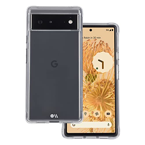 Case-Mate Tough Clear Case Schutzhülle für Google Pixel 6 Hülle [Stoßfest | Anti-Kratzer | Gepolsterte Ecken | Fallschutz bis zu 3 m | Offiziell Made for Google Zertifiziert] - Transparent