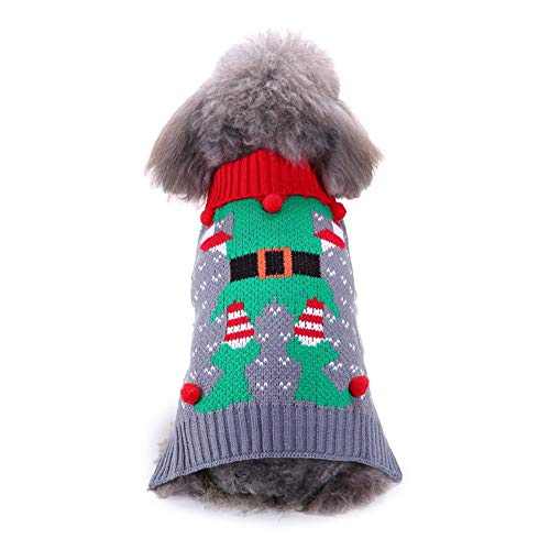 WANGLAI Weihnachtspullover für Haustiere, Hunde, Katzen, Winterkleidung