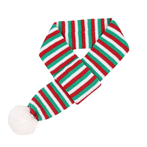 Dog Stripe Scarf Christmas Pet Headdress Cat Dog Clothes Accessories Pet Knitted Christmas Scarves Pet Dog Cat Neck Scarf Warm Soft Knitting for Large Medium Dogs Winter Warmer Dog Collar (Red, M) (C