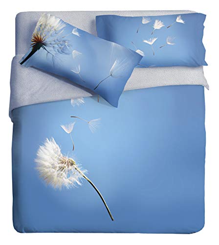 Ipersan Bettdeckenbezug, Motiv "Fine Art", organische Baumwolle, Hellblau, 1 französisches Bett
