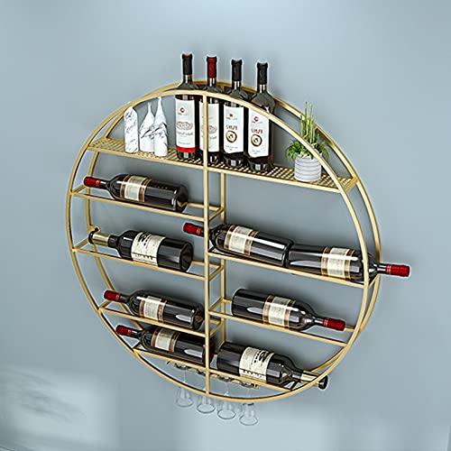 Weinregal Runde Weinregale aus Metall, an der Wand montierte Weinhalter, Weinflaschenhalter, hängendes Weinglasregal, Weinlagerregal, Weinschrank, Schrank, Champagner-Stielglasregal – 60 cm, 70 c