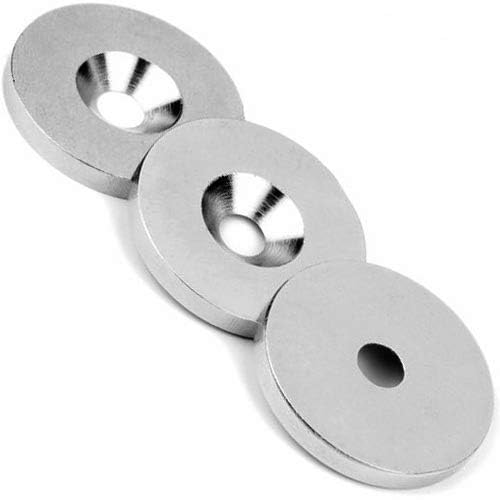 Metallscheiben mit Bohrung & Senkung vernickelt - Gegenstück für Magnete, Menge - Größe:100 St. - Ø 16 mm