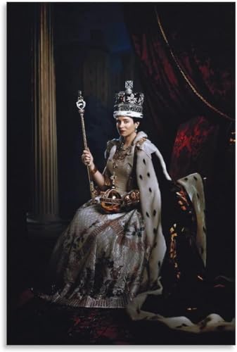 KEYGEM Königin Elizabeth II. Poster und Drucke Königin Elizabeth II Porträt Wandkunst Königin von England Gemälde Leinwand Home Wanddekoration Bild 50x70cm Kein Rahmen