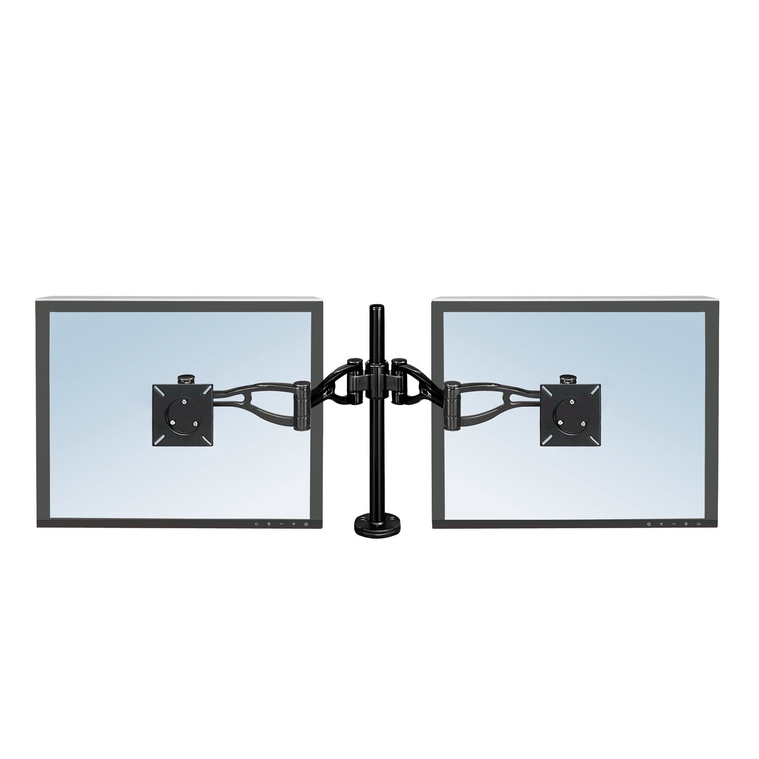 Fellowes Monitorarm Vista für 2 Bildschirme - Befestigung mit Klemme / Kabeldurchlass - flexibel verstellbar - für Monitore bis 26 Zoll / 66,04 cm