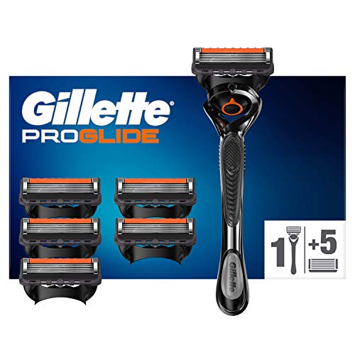 Gillette Fusion 5 ProGlide Rasierer Herren mit Trimmerklinge für Präzision und Gleitbeschichtung, Rasierer + 6 Rasierklingen