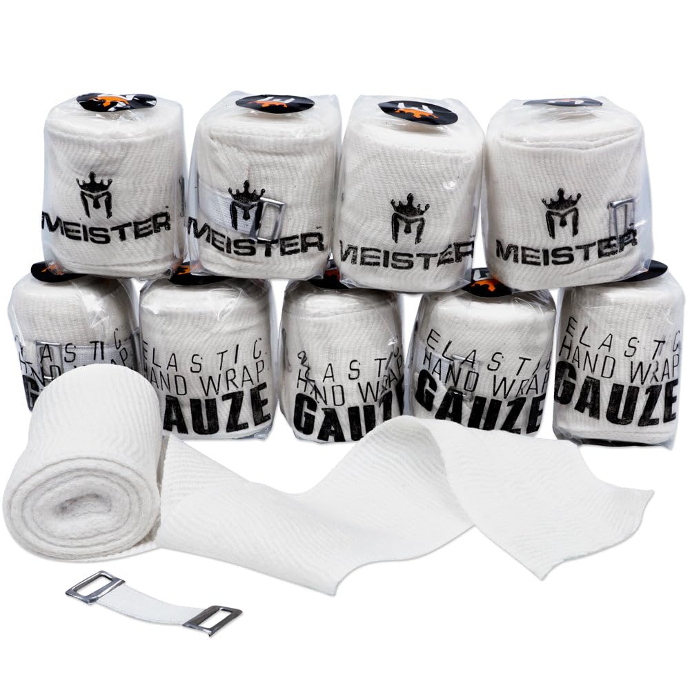 Meister Elastic Gaze Hand Bandagen für Boxen & MMA Mexican Style Weiß 10er Pack