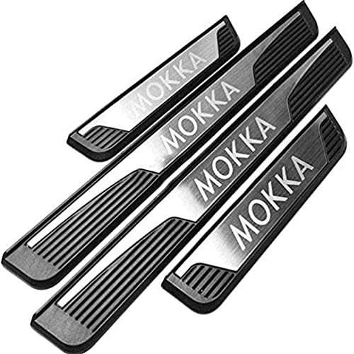 4 Stück Auto-Türschwellen-Schutzleisten für Opel Mokka 2013-2019 Schwellenabdeckung Schutz Zierleiste Anti-Kratzschutz Stoßstange Edelstahl