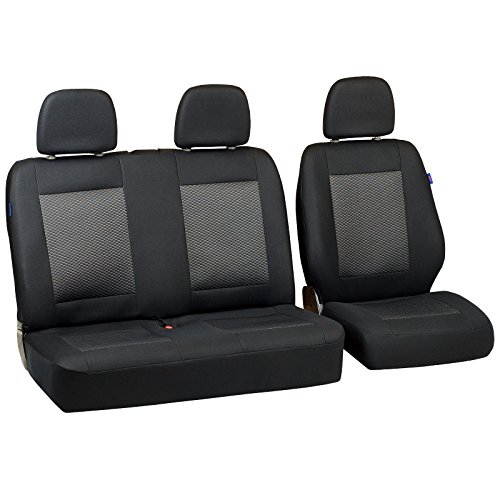 LDVMaxus Sitzbezüge - Set 1+2 - Farbe Premium Schwarz-graue Dreiecke