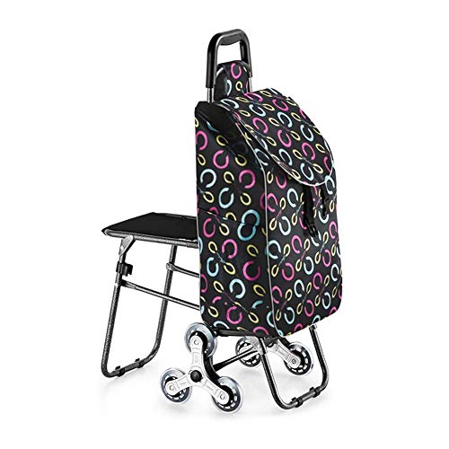 Rollator s Rollator Portable Shopping Cart with Seat for Rest, Climbing Stair Trolley, Trolley, Lightweight and Portable