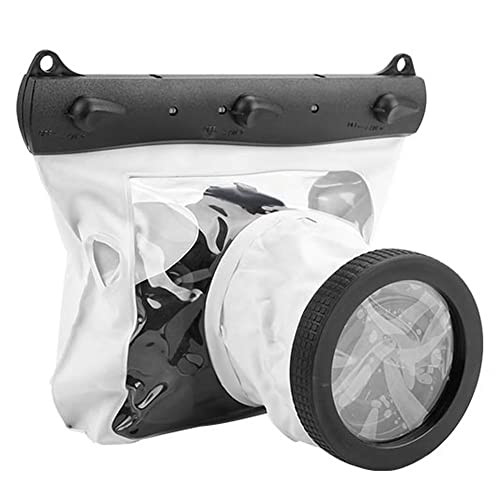 Sxhlseller Kamera wasserdichte Gehäusetasche, Universal Unterwasser Dving Case Tasche Trockentasche für DSLR-Kameras(Weiß)