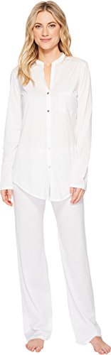 HANRO Damen Pyjama 1/1 Arm Cotton Deluxe (0101 white), Gr. S