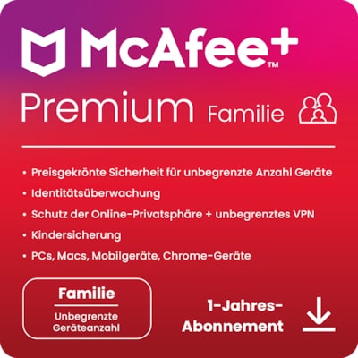 McAfee Plus Premium - Family - 1 Jahre (MPP31MNRURDACD)