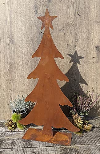 Tannenbaum ca. 65 cm hoch aus Metall Edelrost Rost Weihnachten Deko Weihnachtsbaum Stern