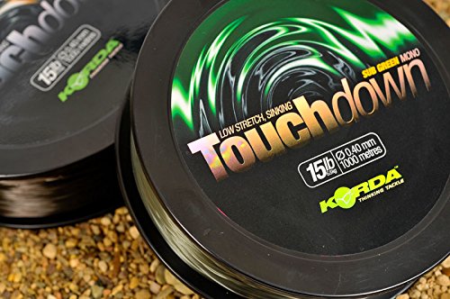 Touchdown-Angelschnur von Korda für Karpfenangeln, erhältlich in braun oder grün mit 4,5 kg, 5,4 kg und 6,8 kg Bruchlast, braun, 15LB